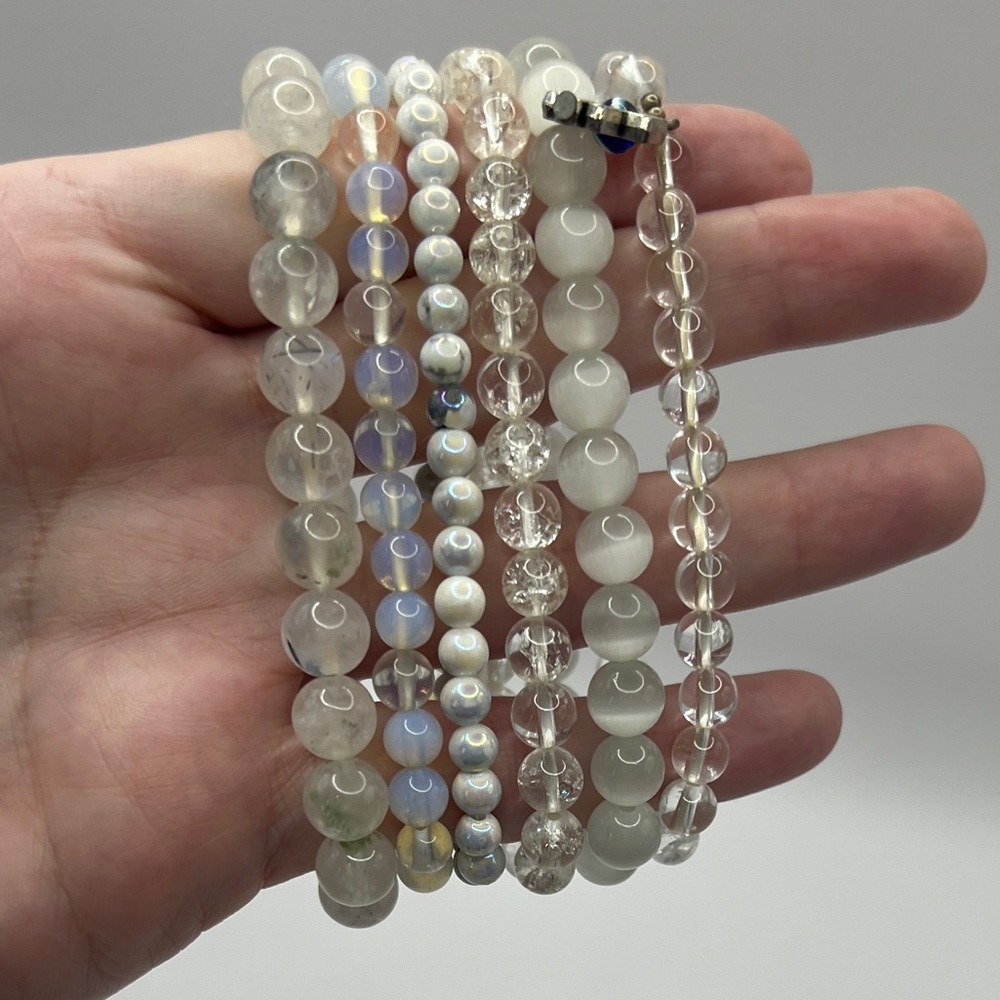 NWOT Clear/White Crystal Bracelet Set of Six
